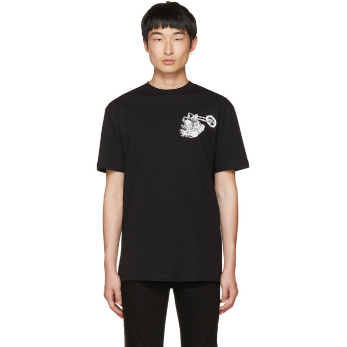 Photo: McQ Alexander McQueen Black Dropped Shoulder Graveyard Bunny T-Shirt