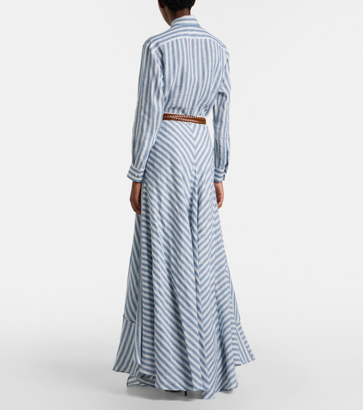 Ralph Lauren Collection Shamus striped linen maxi skirt