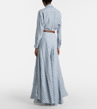 Ralph Lauren Collection Shamus striped linen maxi skirt