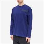 Moncler Grenoble Men's Long Sleeve Tonal Logo T-Shirt in Blue