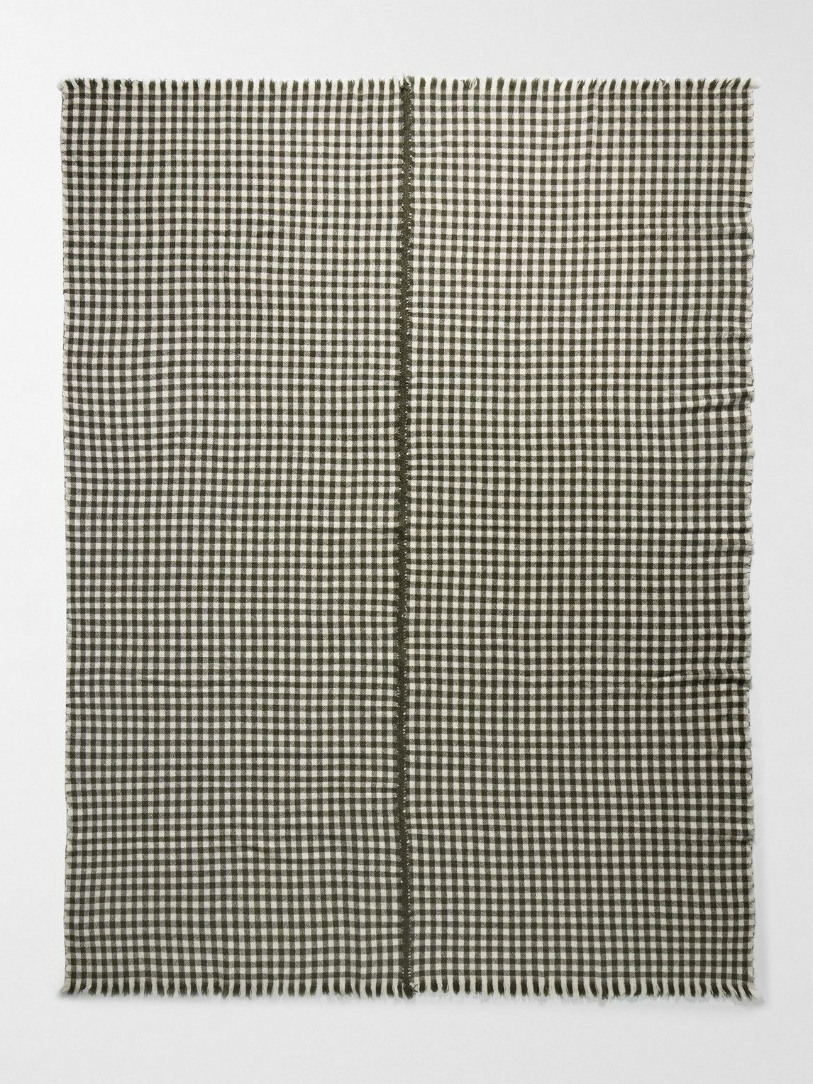 The Elder Statesman - Cigar Fringed Gingham Cashmere Throw