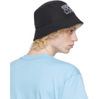 Versace Jeans Couture Black and White Embroidered Logo Bucket Hat