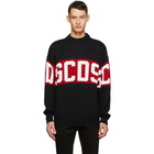 GCDS Black and Red Logo Sweater