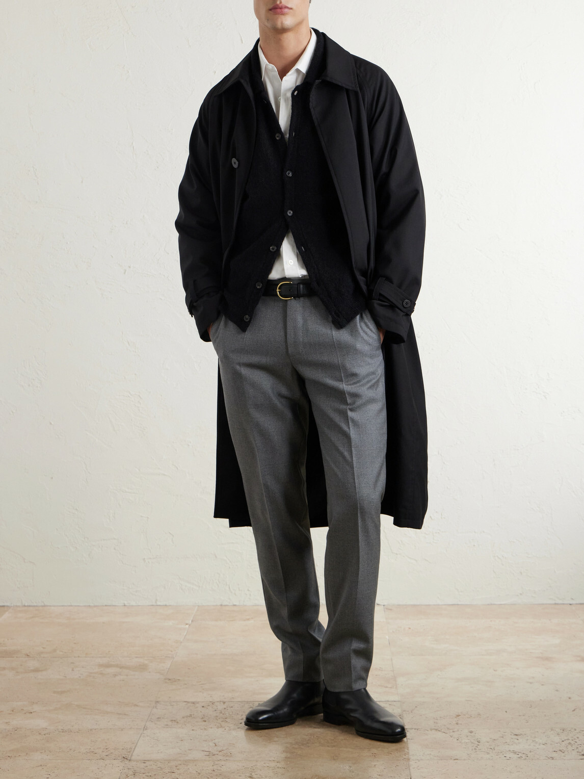 Slowear - Straight-leg Wool-Canvas Trousers - Gray