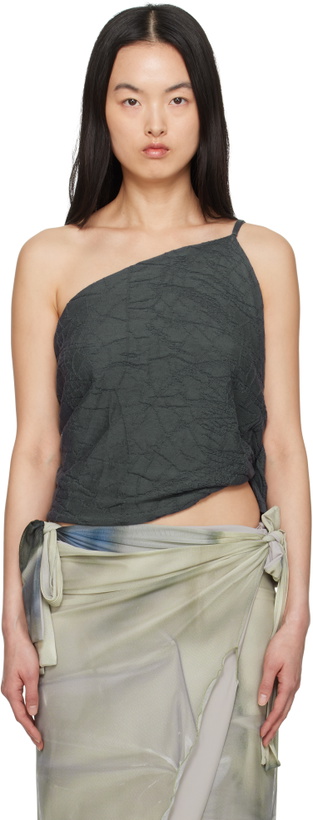 Photo: Serapis Gray One Shoulder Knit Top