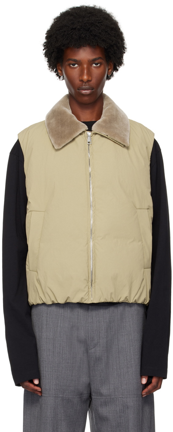Nanushka Beige Mexim Faux-Fur Down Vest