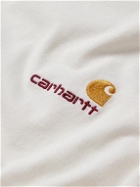 Carhartt WIP - American Script Logo-Embroidered Cotton-Jersey T-Shirt - White