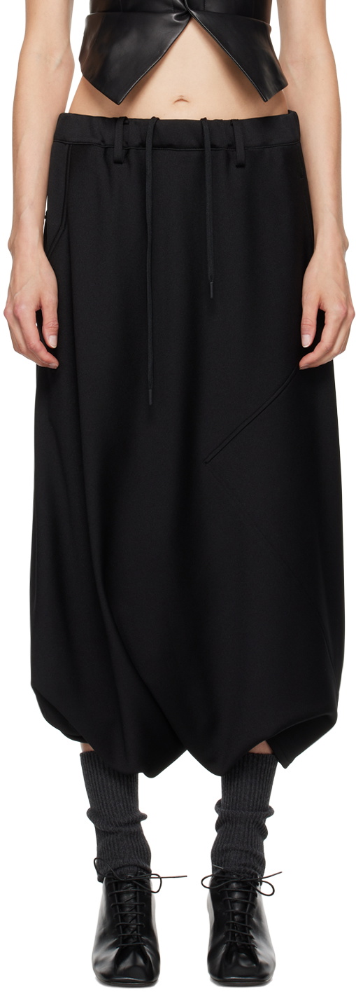 YOHJI YAMAMOTO Black R-Paneled Lounge Pants