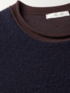 The Row - Ebbe Crepe-Trimmed Knitted Sweater - Blue