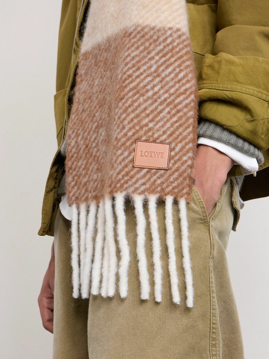 LOEWE - Fringed Striped Alpaca-Blend Scarf