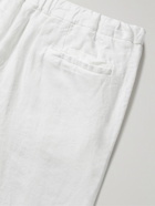 Thom Sweeney - Slim-Fit Linen Drawstring Trousers - White