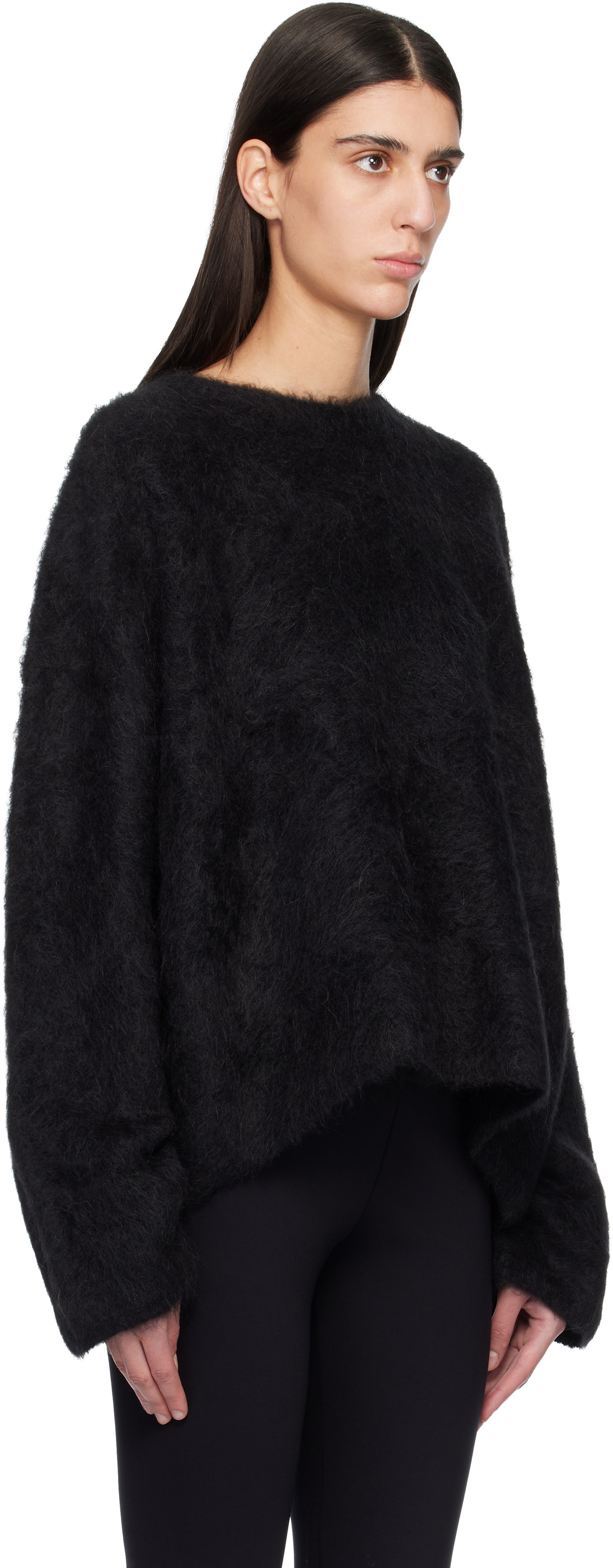 TOTEME Black Boxy Alpaca Knit Sweater