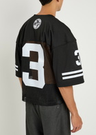 Willy Chavarria Appliquéd Mesh Jersey Black