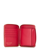 Comme des Garcons Wallets Dots Printed Leather Line Wallet in Red