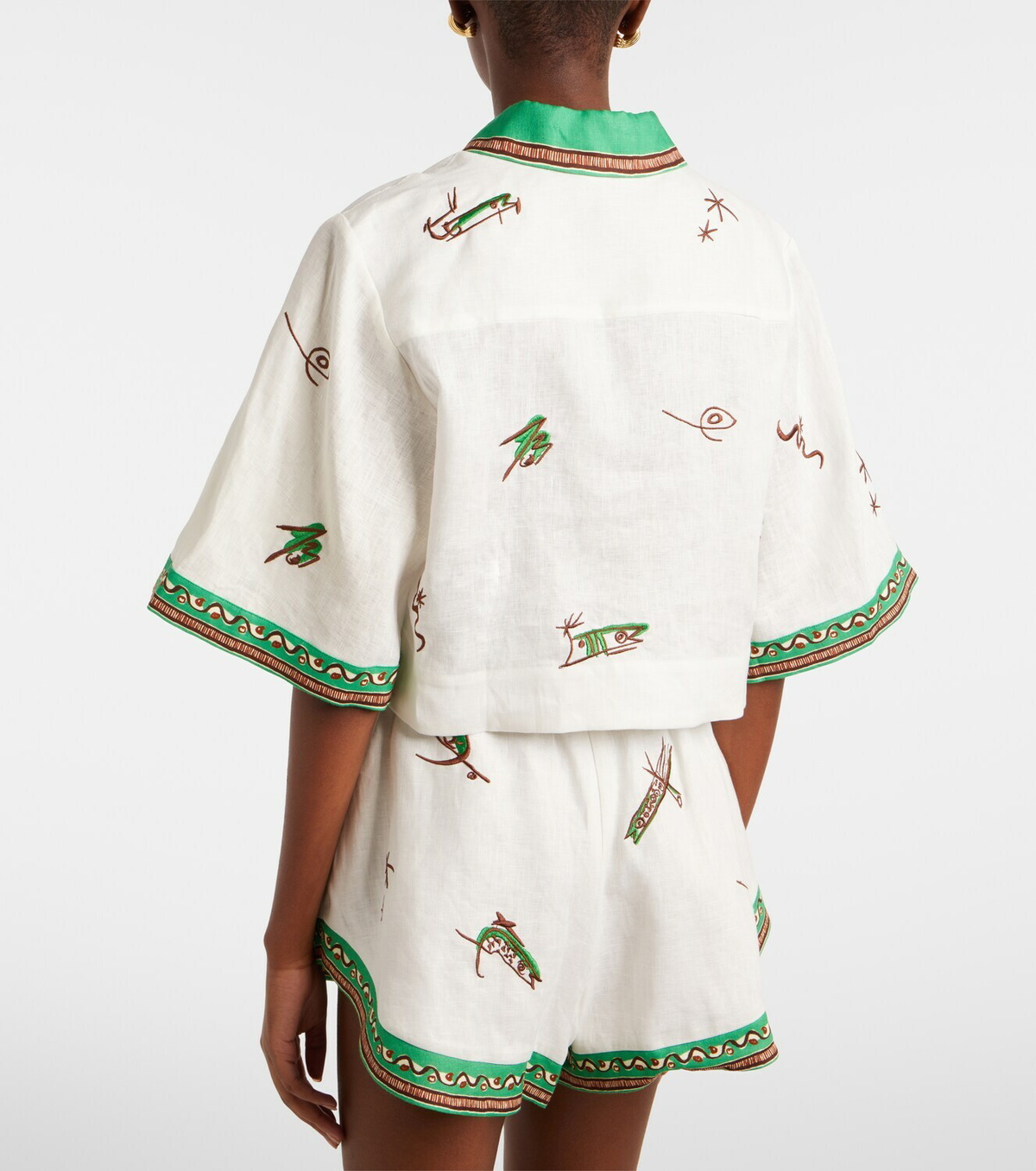Alémais Wanda embroidered linen shirt