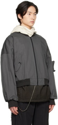 Hyein Seo Gray O-Ring Bomber Jacket