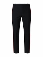 McQueen - Slim-Fit Straight-Leg Pleated Wool Trousers - Black