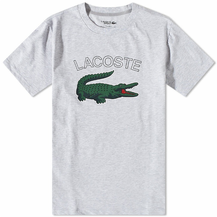 Photo: Lacoste Men's Large Logo T-Shirt in Silver Marl