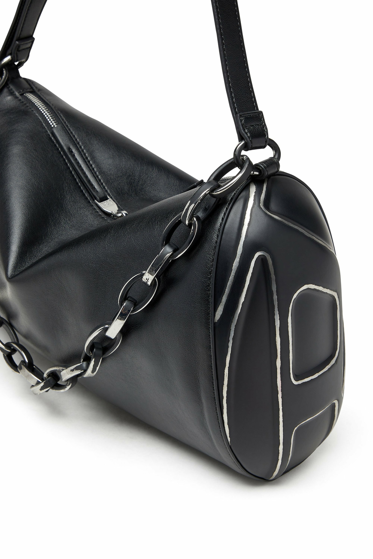 Diesel Load-D-Shoulder bag in brushed laminated PU - Shoulder Bags - Unisex - Black