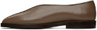LEMAIRE Taupe Flat Piped Slippers