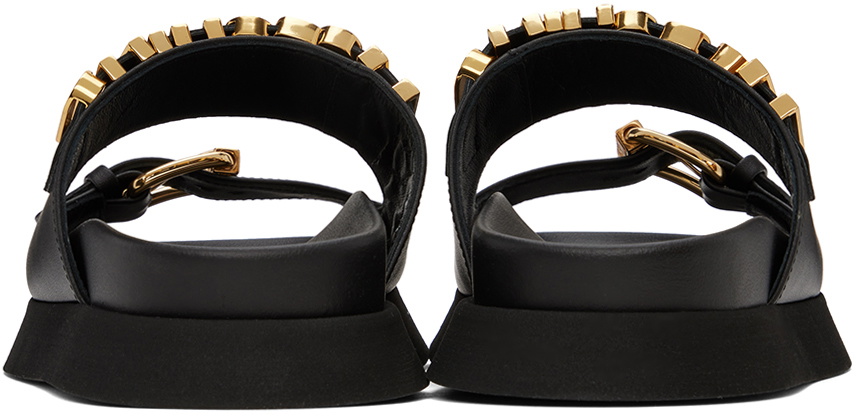 Moschino Black Logo Lettering Sandals Moschino
