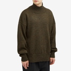 MHL by Margaret Howell Men's T-Shape Roll Neck Knit Sweatshirt in Moss
