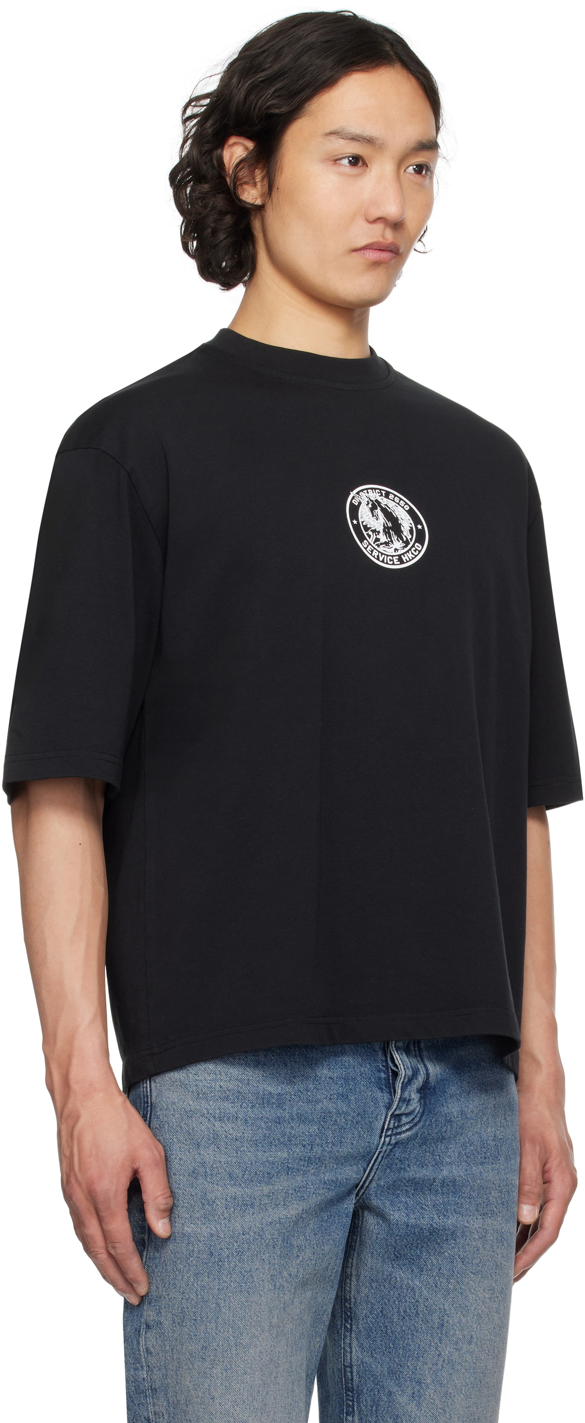 Han Kjobenhavn Black 'Officer' Printed Oversized T-shirt