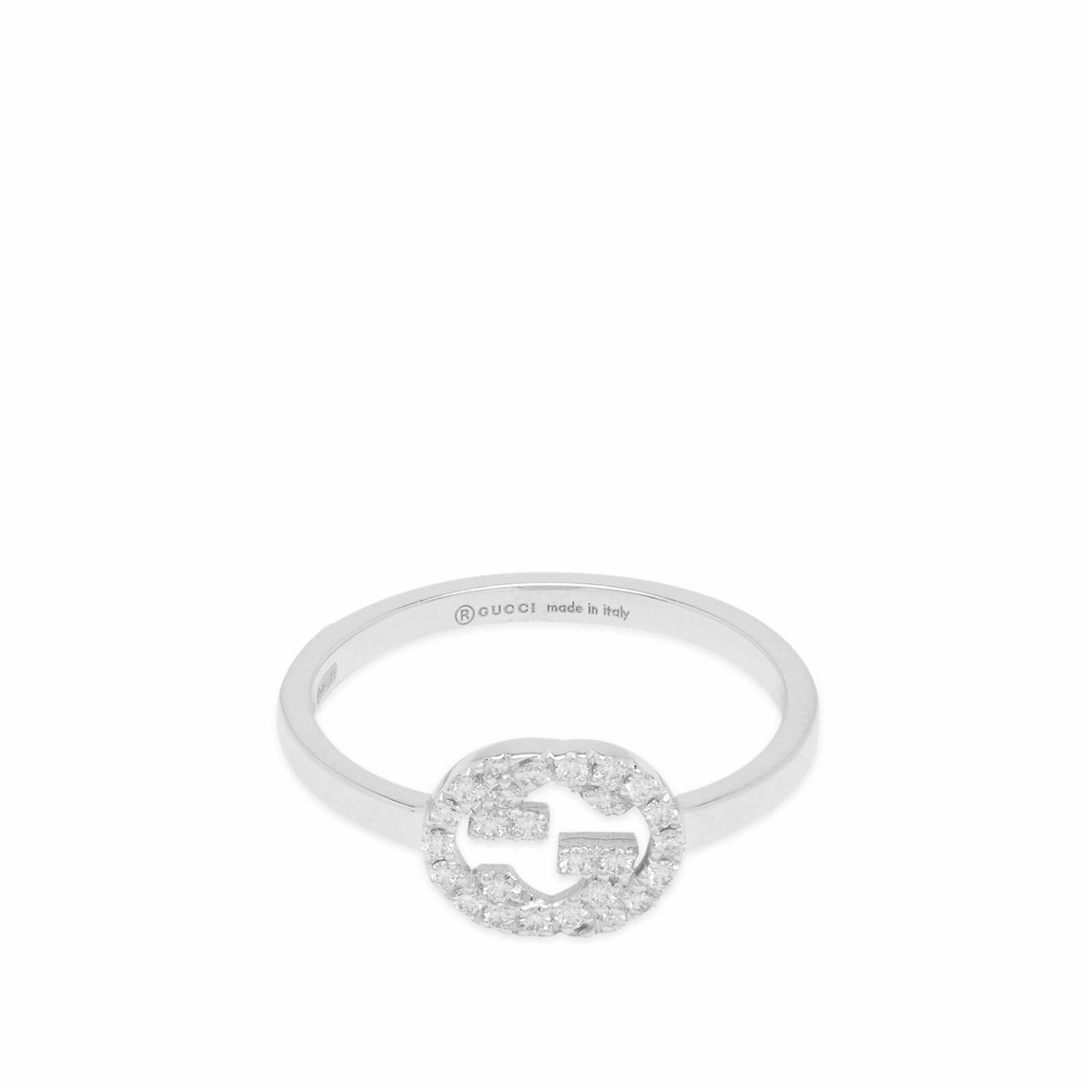 Gucci Women's Interlocking G Diamond Ring in White Gold Gucci