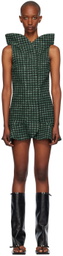 FIDAN NOVRUZOVA Green & Black Dora Minidress