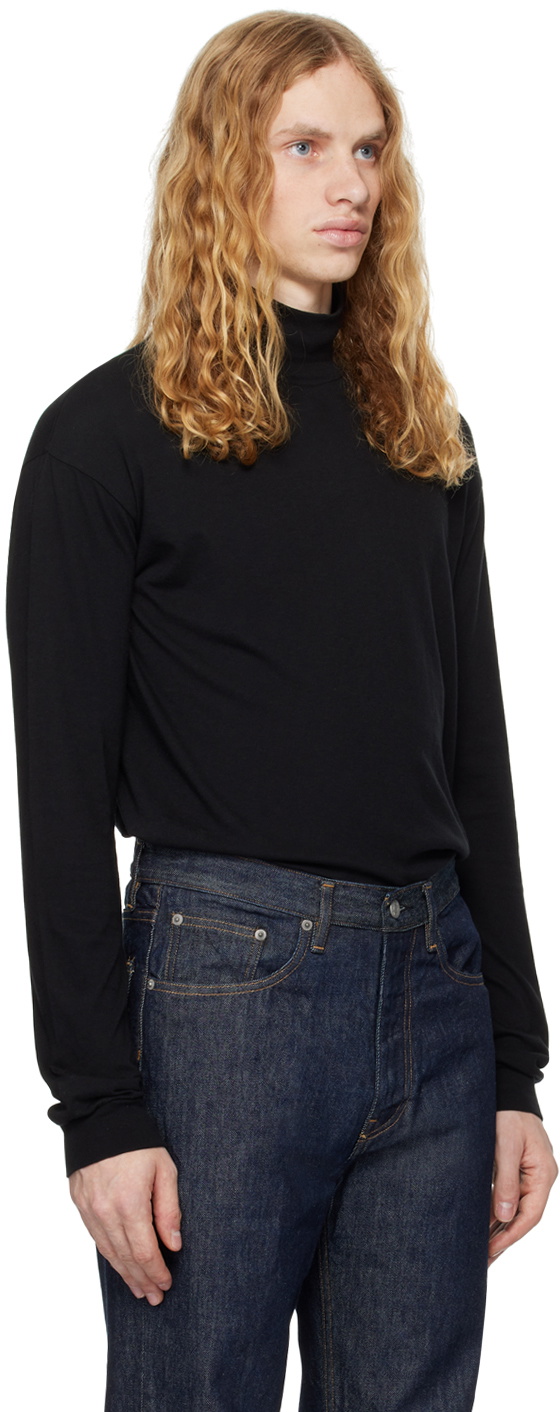 AURALEE Black Seamless Turtleneck