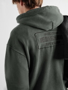 Neighborhood - Logo-Embroidered Garment-Dyed Cotton-Jersey Hoodie - Gray