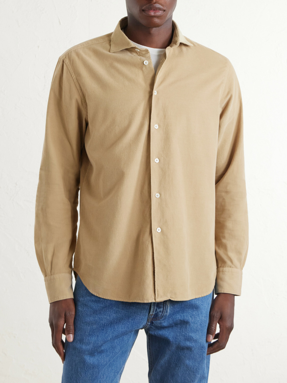 Canali - Cotton-Corduroy Shirt - Neutrals