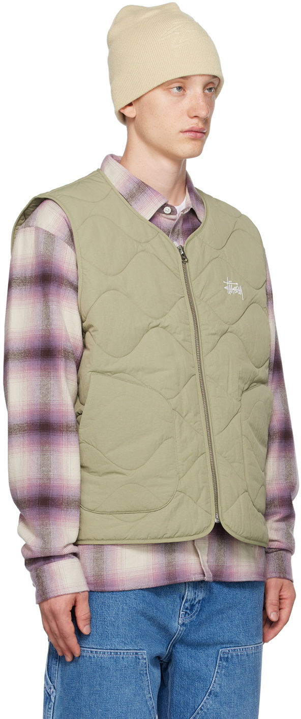 Stüssy Khaki Zip Vest Stussy