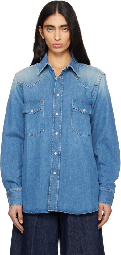 Photo: 6397 Blue Western Denim Shirt