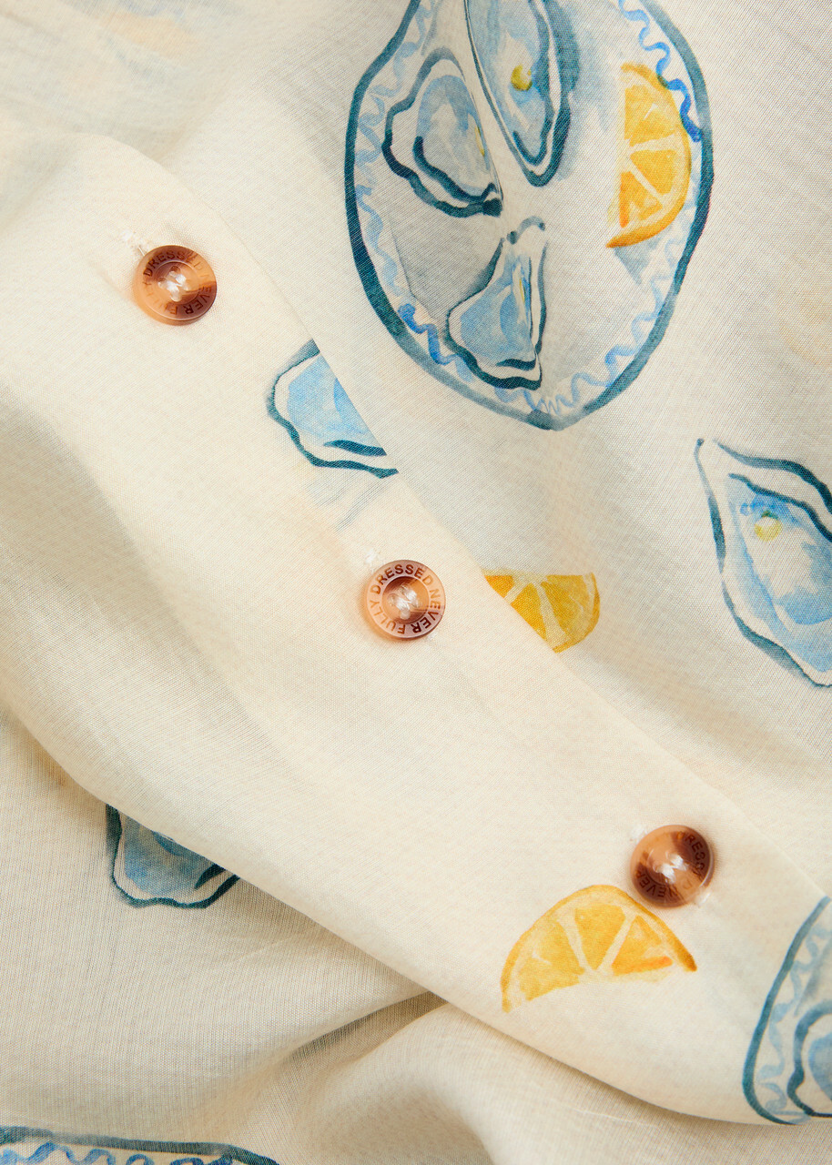 Never Fully Dressed Oyster Miley Printed Woven Shirt Cream