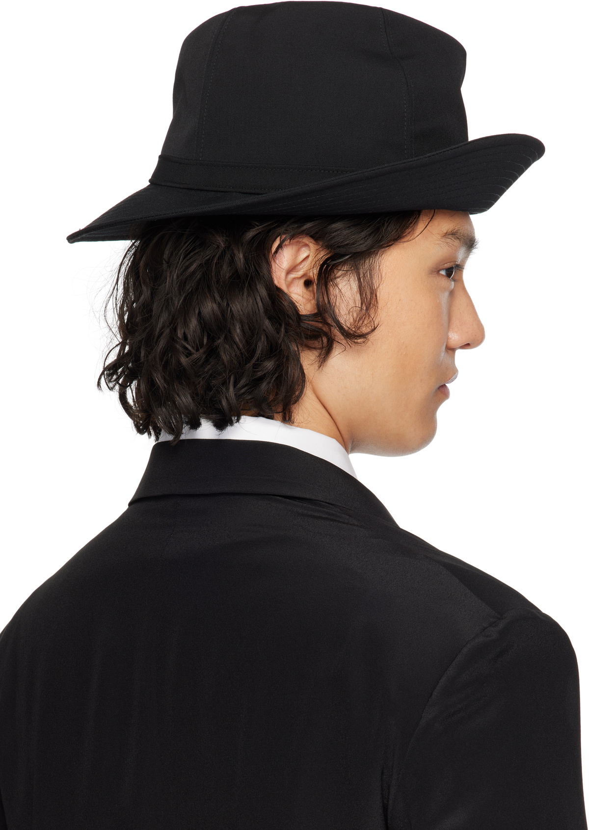 Yohji Yamamoto ヨウジヤマモト FEDORA HAT YOHJI YAMAMOTO Black Wool Gabardine Fedora Yohji Yamamoto