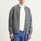 FrizmWORKS Men's Tweed Wool Deck Zip Cardigan in Charcoal