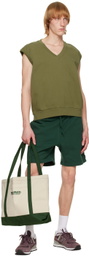 Palmes Beige & Green Net Tote