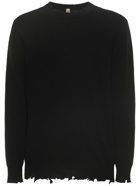GIORGIO BRATO Destroyed Wool Knit Sweater