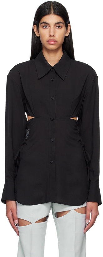 Photo: J KOO Black Cutout Shirt