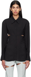J KOO Black Cutout Shirt