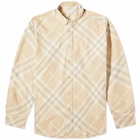 Burberry Men's EKD Logo Check Shirt in Flax Check