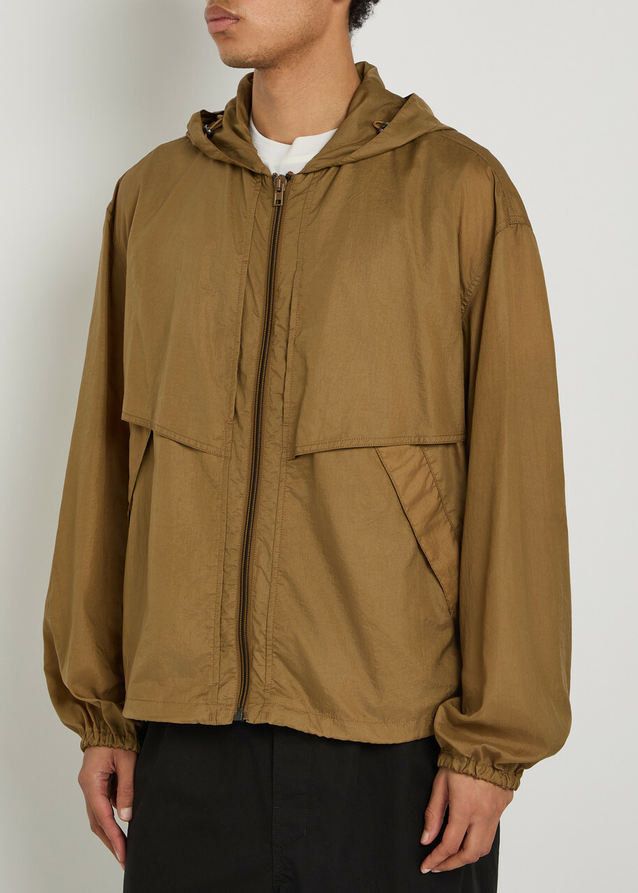 Lemaire Hooded Shell Windbreaker Jacket Brown