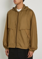 Lemaire Hooded Shell Windbreaker Jacket Brown