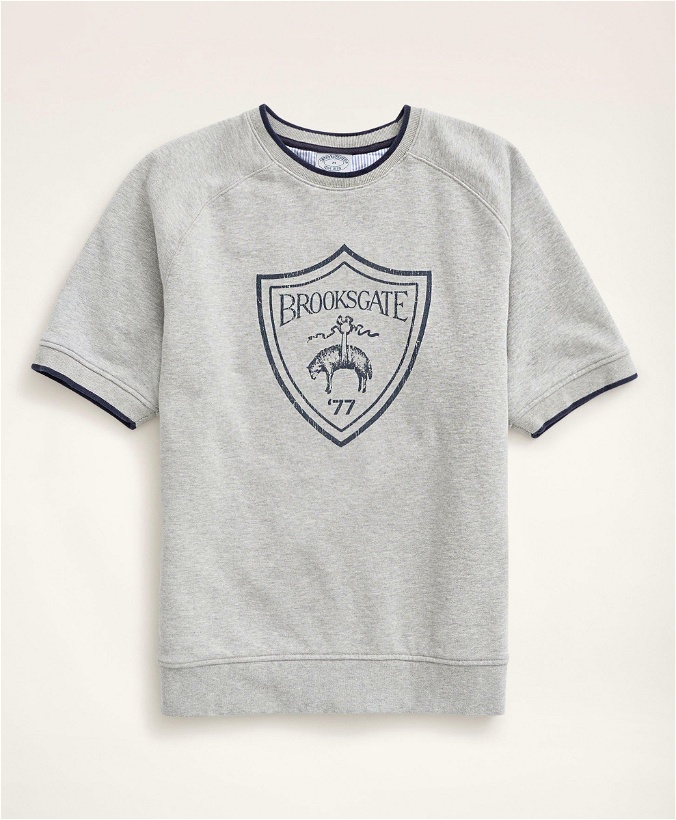 Photo: Brooks Brothers Men's Short-Sleeve Graphic Sweatshirt | Grey