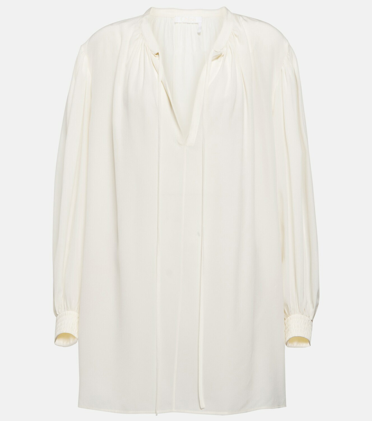 Chloé Tie-neck silk satin shirt