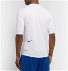 Nike Running - Tech Pack Printed Stretch-Jersey and Mesh Half-Zip Top - White
