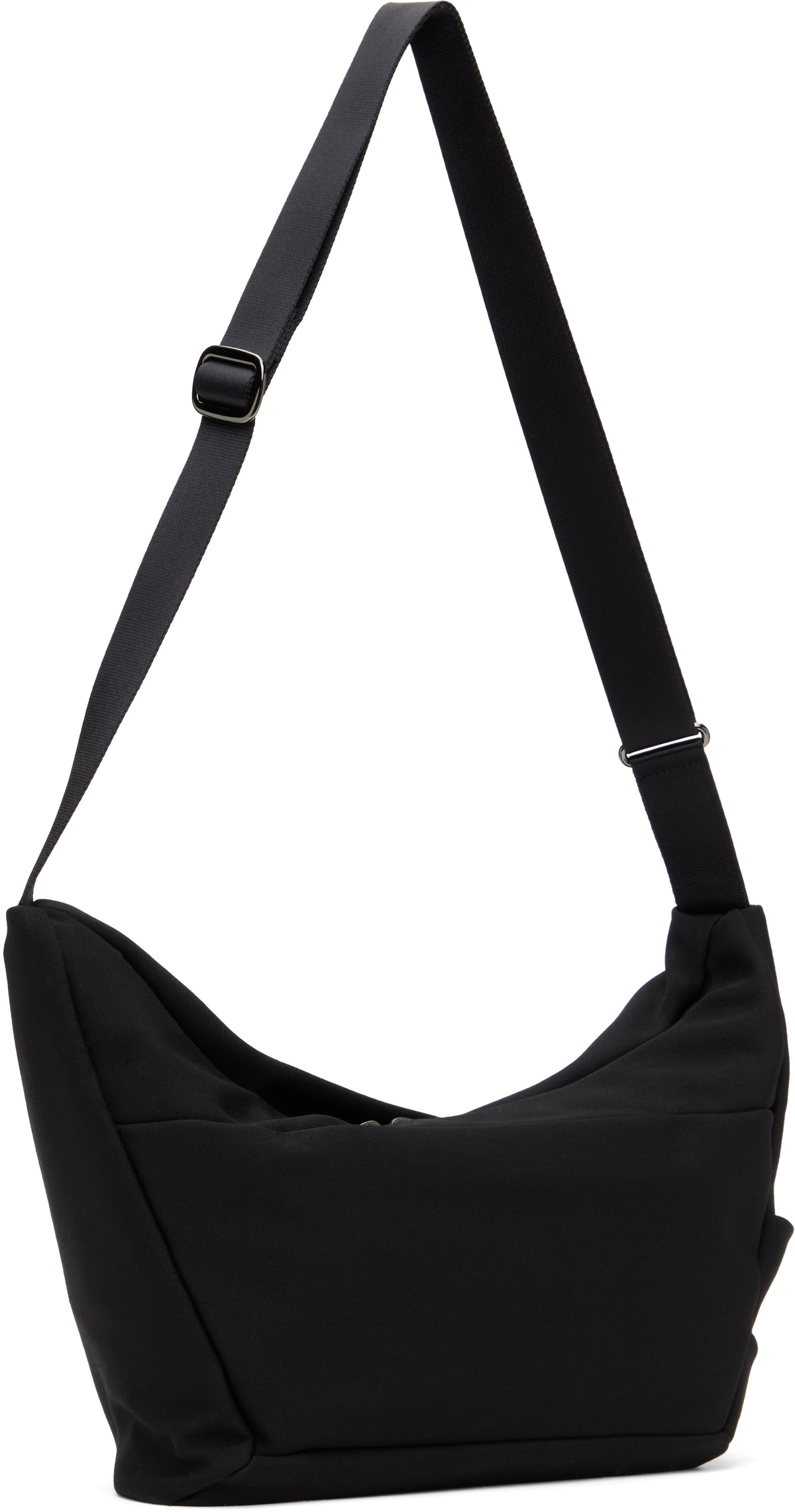 YOHJI YAMAMOTO Black Wool Gabardine Nylon Tape Drape Bag