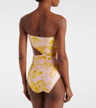 Zimmermann Golden Scarf cut-out floral swimsuit