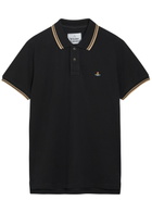 Vivienne Westwood Logo-embroidered Piqué Cotton Polo Shirt Black